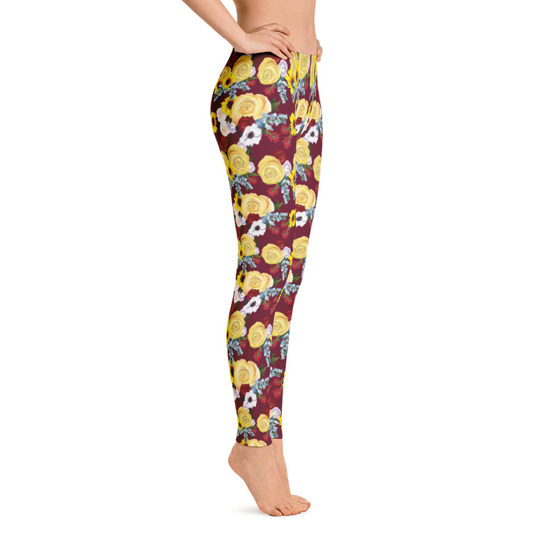 Maroon Texas Floral Leggings: Harvey relief