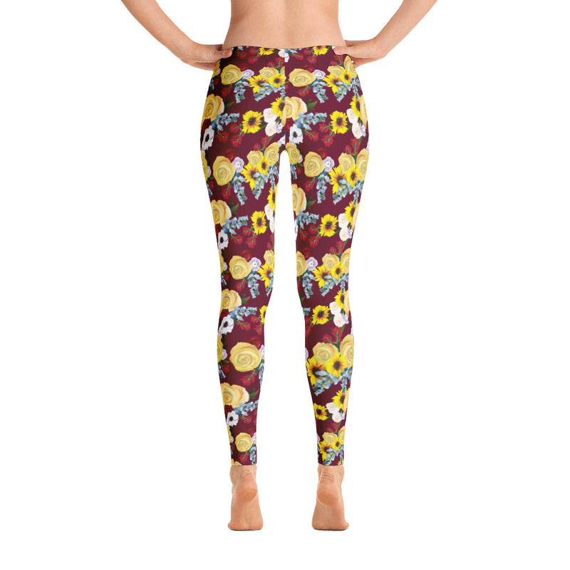 Maroon Texas Floral Leggings: Harvey relief