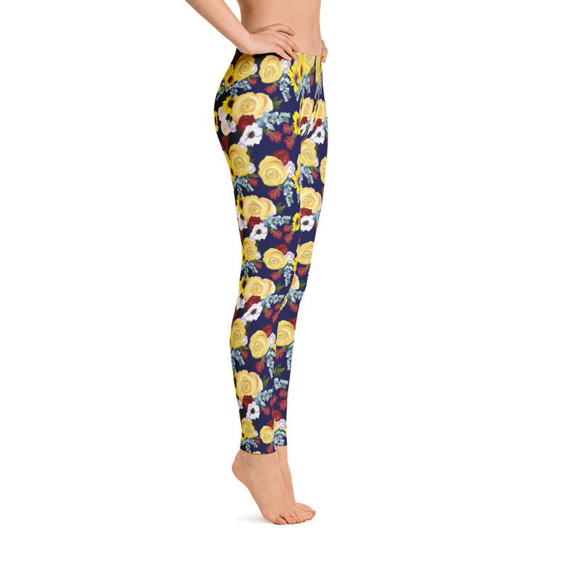Texas Floral Leggings: Navy, Harvey Relief