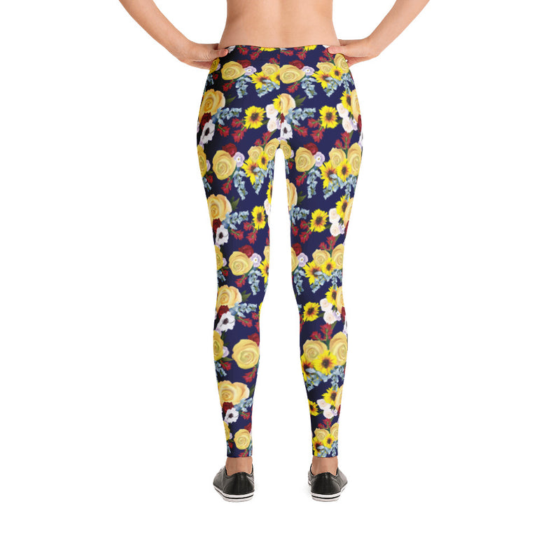 Texas Floral Leggings: Navy, Harvey Relief