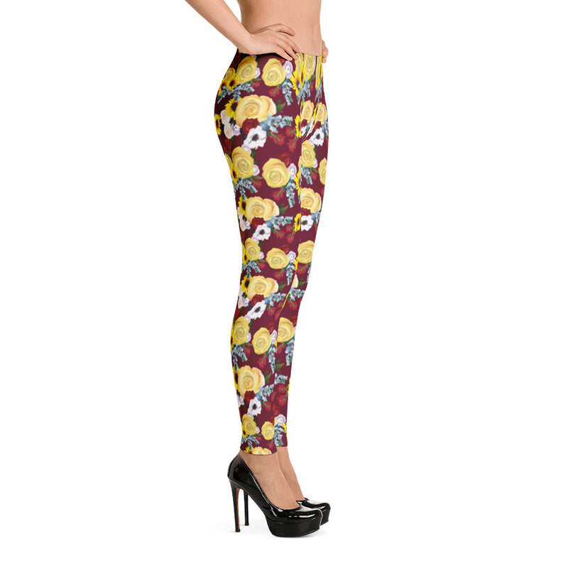 Maroon Texas Floral Leggings: Harvey relief