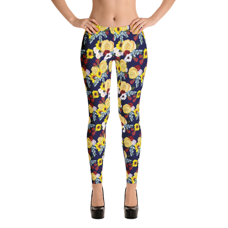 Texas Floral Leggings: Navy, Harvey Relief