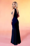 91801 Vera stretch velvet bridesmaid prom dress mermaid V back
