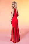 91801 Vera stretch velvet bridesmaid prom dress mermaid V back