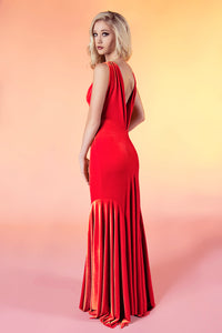 91801 Vera stretch velvet bridesmaid prom dress mermaid V back