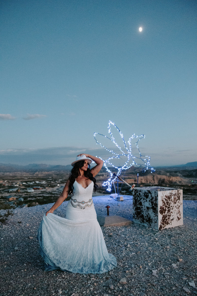 Clovis TC2309: Dyeable lace stretch mermaid wedding dress