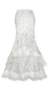 Bethel: Glitter Lace Organza Tiered Mermaid Skirt